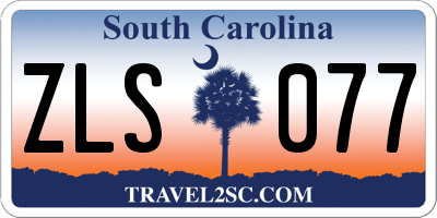 SC license plate ZLS077