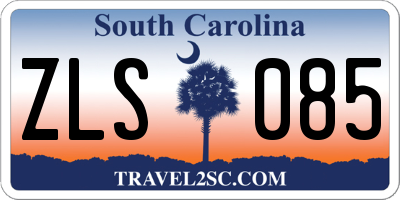 SC license plate ZLS085