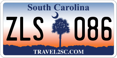 SC license plate ZLS086