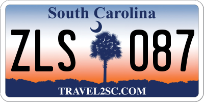 SC license plate ZLS087