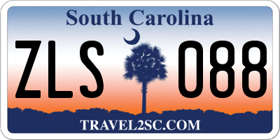 SC license plate ZLS088