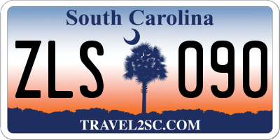 SC license plate ZLS090