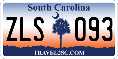 SC license plate ZLS093