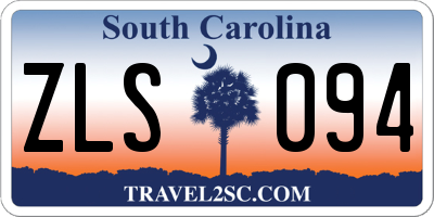 SC license plate ZLS094