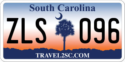 SC license plate ZLS096