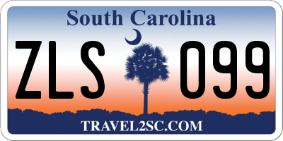 SC license plate ZLS099