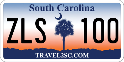 SC license plate ZLS100