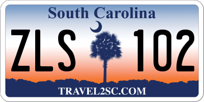 SC license plate ZLS102