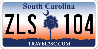 SC license plate ZLS104