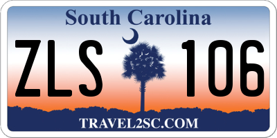SC license plate ZLS106