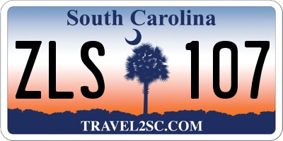 SC license plate ZLS107