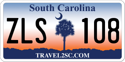 SC license plate ZLS108