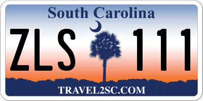SC license plate ZLS111