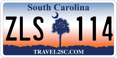 SC license plate ZLS114