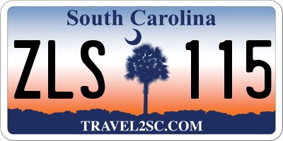 SC license plate ZLS115