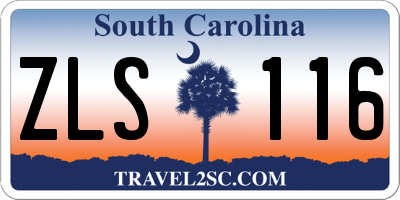 SC license plate ZLS116