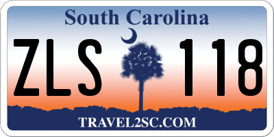 SC license plate ZLS118