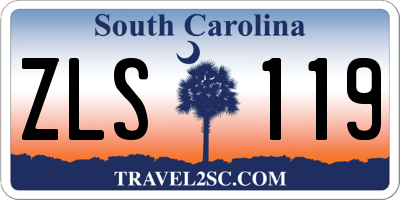 SC license plate ZLS119