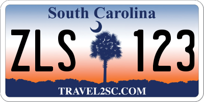SC license plate ZLS123