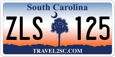 SC license plate ZLS125
