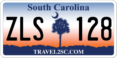 SC license plate ZLS128