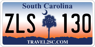 SC license plate ZLS130