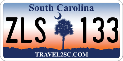 SC license plate ZLS133