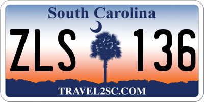 SC license plate ZLS136