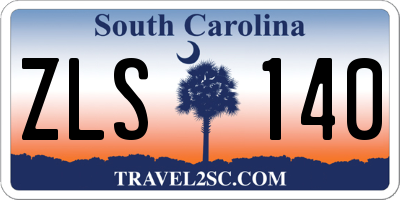 SC license plate ZLS140