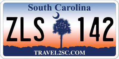 SC license plate ZLS142