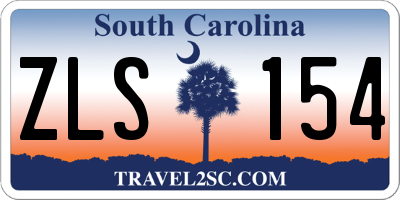 SC license plate ZLS154