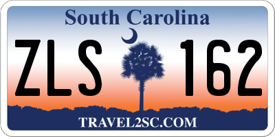 SC license plate ZLS162