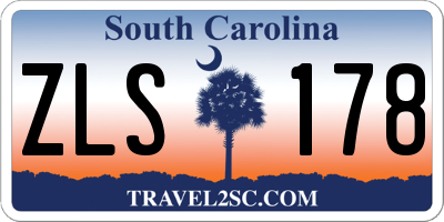 SC license plate ZLS178
