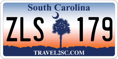 SC license plate ZLS179