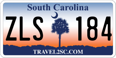 SC license plate ZLS184