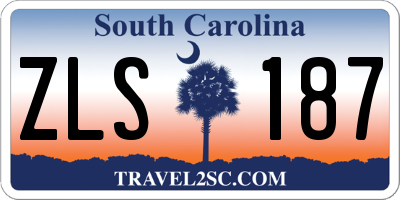 SC license plate ZLS187