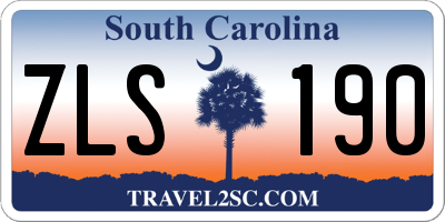 SC license plate ZLS190