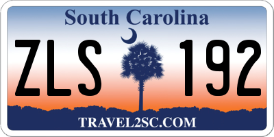 SC license plate ZLS192