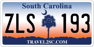 SC license plate ZLS193