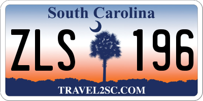 SC license plate ZLS196