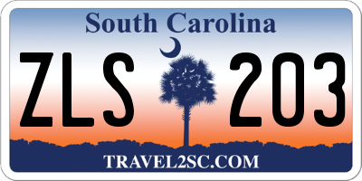 SC license plate ZLS203