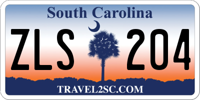 SC license plate ZLS204