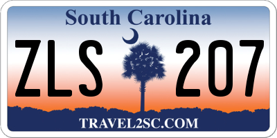 SC license plate ZLS207