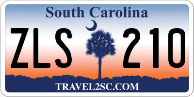 SC license plate ZLS210