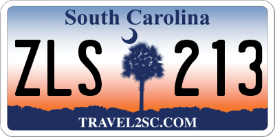 SC license plate ZLS213