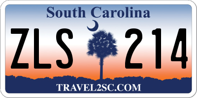 SC license plate ZLS214