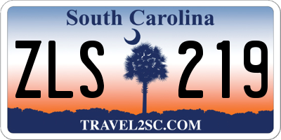 SC license plate ZLS219