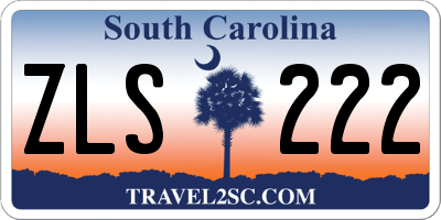 SC license plate ZLS222