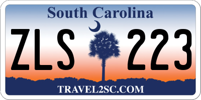 SC license plate ZLS223