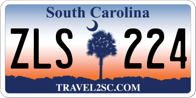 SC license plate ZLS224